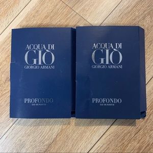 New! 2 Giorgio Armani Acqua Di Gio Profondo Spray Sample